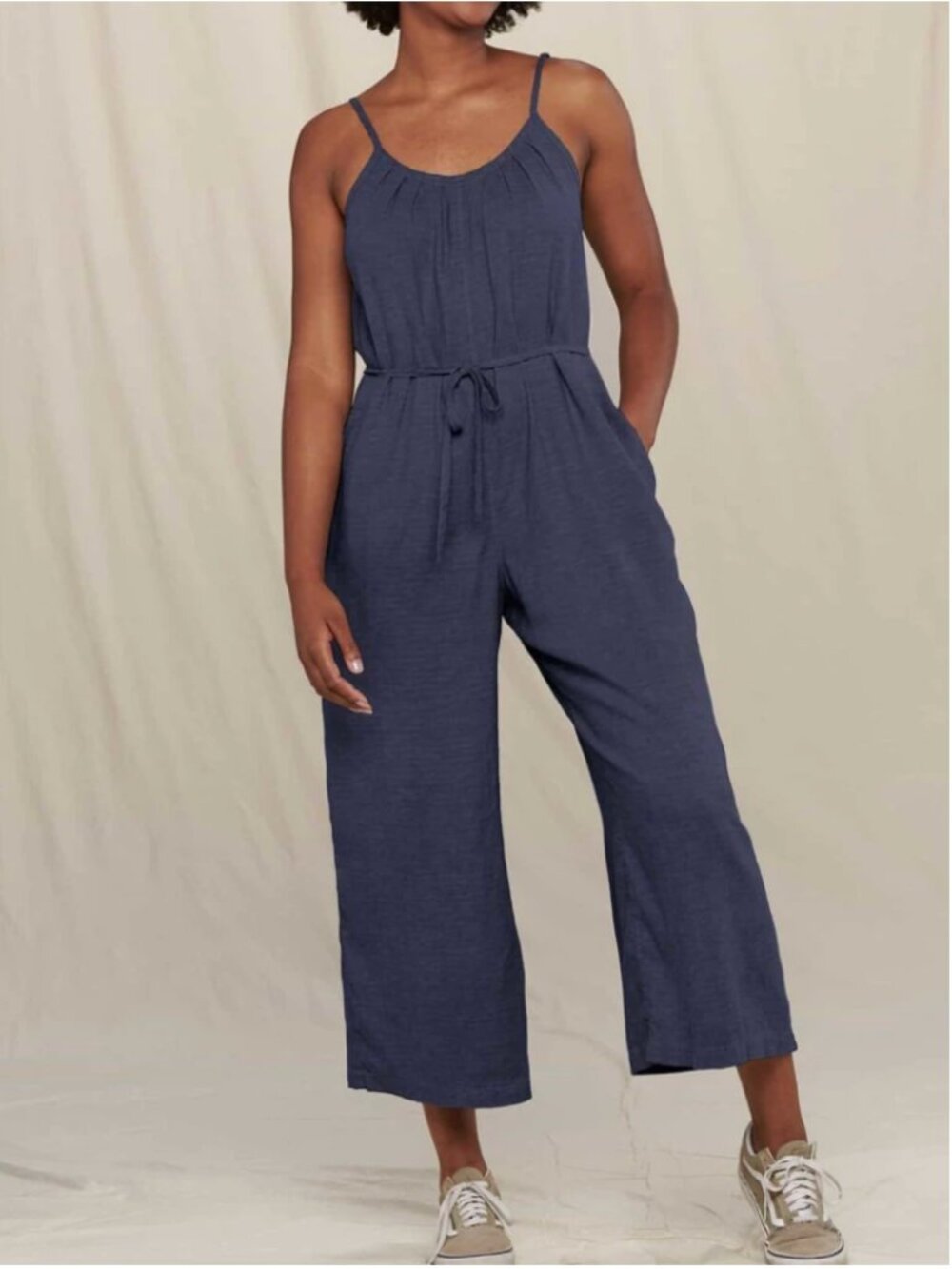 Toad & Co Taj Hemp Strappy Jumpsuit in True Navy